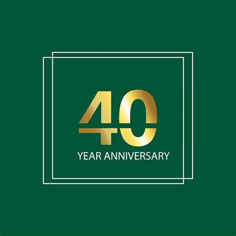 40 Year Anniversary Celebration Logo 40th Design Template Vector And