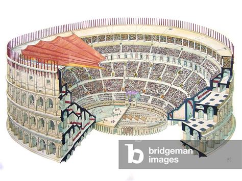 Image Of Ancient Rome Reconstitution With Cuts Allowing To See The