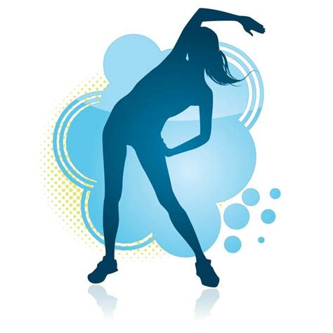 Fitness Dance Blue Silhouette Vector Material 10 Welovesolo