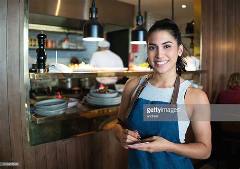 Stock Photo Waitress Working At A Restaurant Waitress Gastronomy