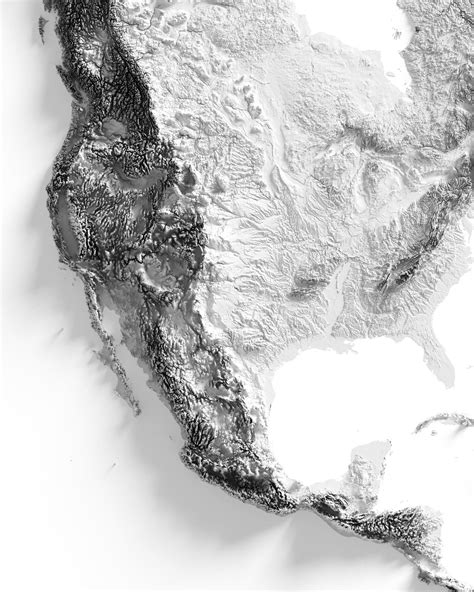 North America Shaded Relief Map Etsy