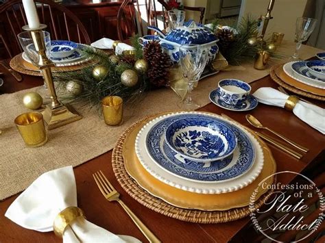 Confessions Of A Plate Addict Vintage Blue Willow Christmas Tablescape
