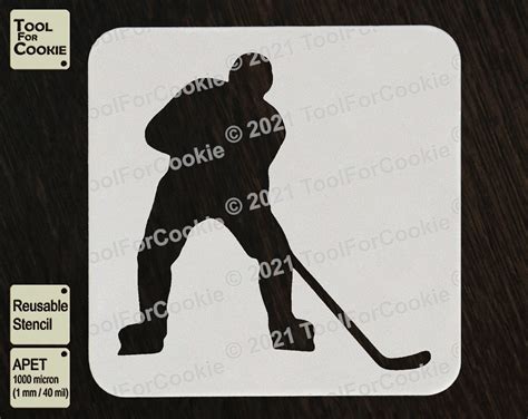 Hockey Player Stencil Etsy