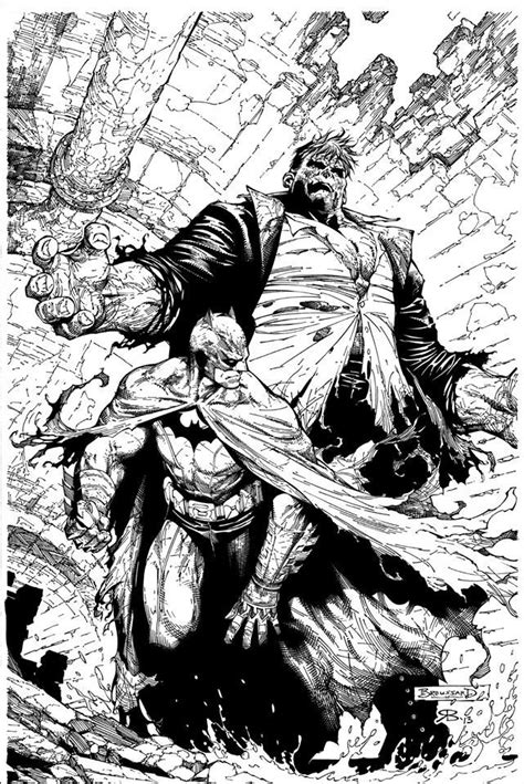 Batman And Solomon Grundy Line Art By Michael Broussard Inked By Rick