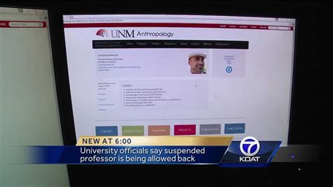 Unm Professor Accused Of Sexual Harassment To Return To Work