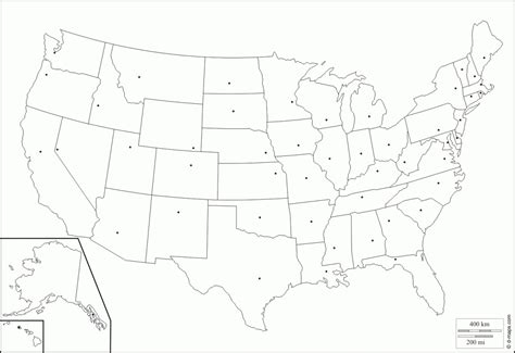 Printable Us Map With Capitals Printable Map Of The United States