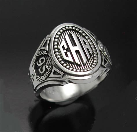 Monogram Cigar Band Mens Ring In Sterling Silver ~ Style