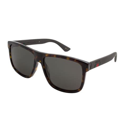Gucci Men S Polarized Wayfarer Sunglasses Dark Havana Polarized Gray Designer