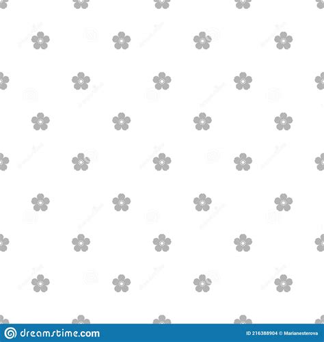 seamless jasmine flower pattern black flat flowers on white background stock illustration