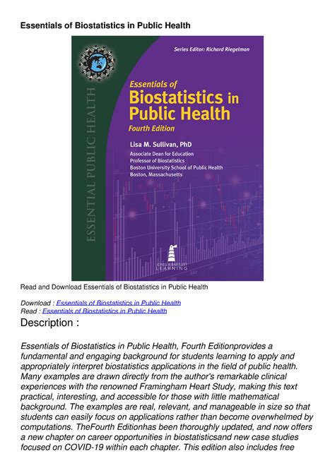 Pdf Essentials Of Biostatistics In Public Health Essentials Of