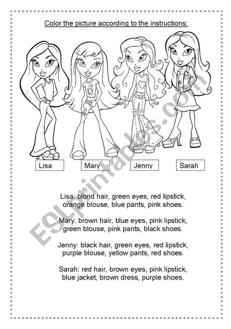 Color According To The Instructions Esl Worksheet By Adristrey