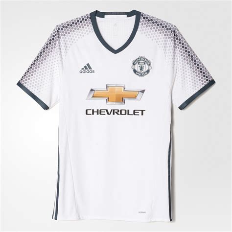 The shirt features white and black diagonal stripes in what is a very bold look. Manchester United 16-17 Third Kit Released - Footy Headlines