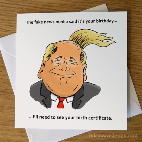 Funny Donald Trump Birthday Card Greeting Cards Ride A Wave Design
