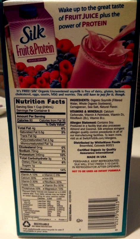 30 Silk Soy Milk Nutrition Label Labels Design Ideas 2020