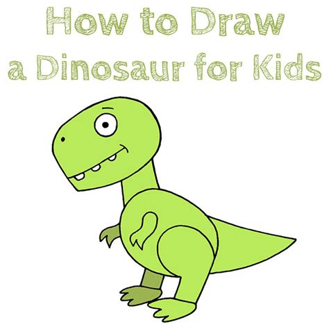 Drawing of paints and pencil. How to Draw a Dinosaur for Kids - How to Draw Easy