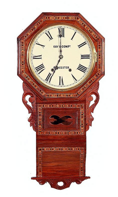 Lot Anglo American Inlaid Rosewood Wall Clock
