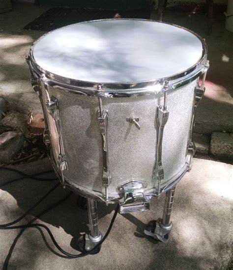 Repurposed Snare Drum As Lighted End Table Junk Art Sculpture Snare