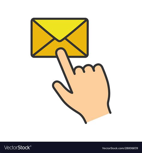Mail Button Click Color Icon Royalty Free Vector Image