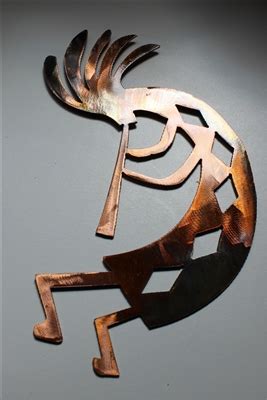 Hand hammered copper wall panel that is 36 tall and 60 and one inch thick. Arizona Kokopelli Metal Wall Art Decor Style 4 (17")