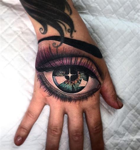 Eye Hand Tattoo By Miryam Lumpini Cool Tattoos For Girls Hand Tattoos