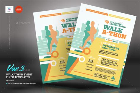 Walkathon Event Flyer Templates By Kinzi21 Graphicriver