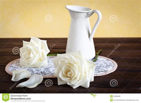 Still Life With Roses Stock Image Image Of Doiley Doily 22685995