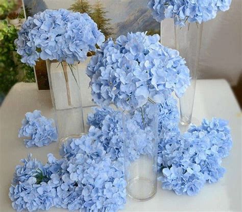 silk artificial hydrangea flower heads with stems in 2023 artificial flowers wedding