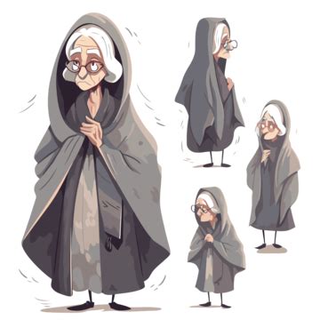 Old Woman Clipart Several Figures Of Old Women In Costumes Cartoon Vector Old Woman Clipart