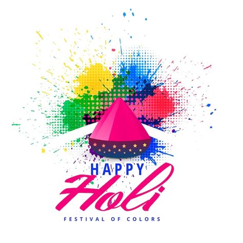 Free Vector Happy Holi Abstract Colorful Splash Background