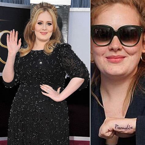 1,636 likes · 1,262 talking about this. Adele got a tattoo of the word "Paradise" on her left hand ...