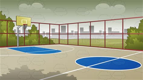 Outdoor Basketball Court Background Vector Clip Art Cartoon Wikiclipart