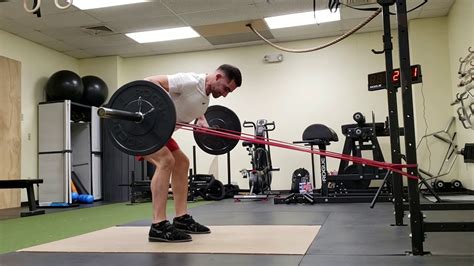 Bent Over Barbell Row To Hinge Horizontal Band Tension Overhand