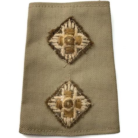 Ww2 British Army Officers Cloth Insignia Slip On Epaulette Pips Rank