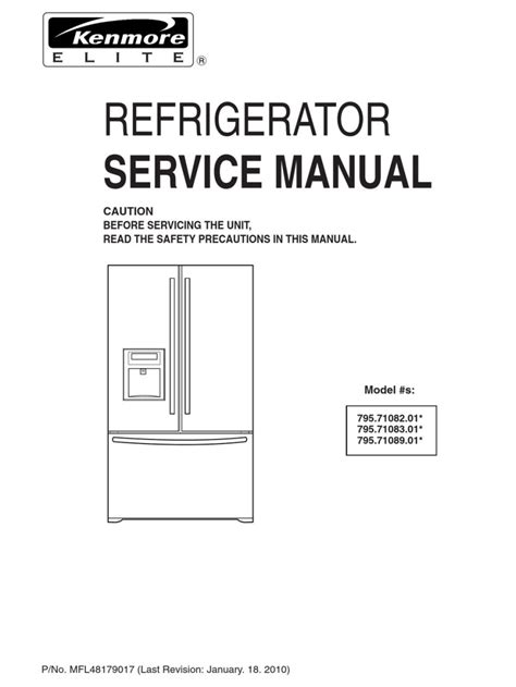 Kenmore Elite Bottom Freezer Refrigerator Model 795 Parts