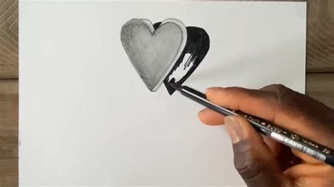 How To Draw A 3d Heart Drawing 3d Heart With Pencil Art On Paper