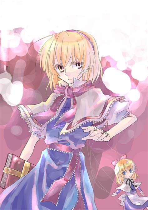 The Big Imageboard Tbib Alice Margatroid Blonde Hair Book Capelet Hairband Looking At Viewer