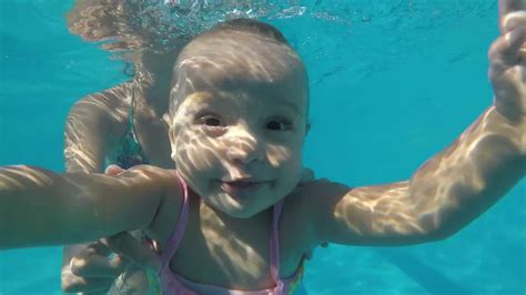 júlia swimming 1 years old youtube