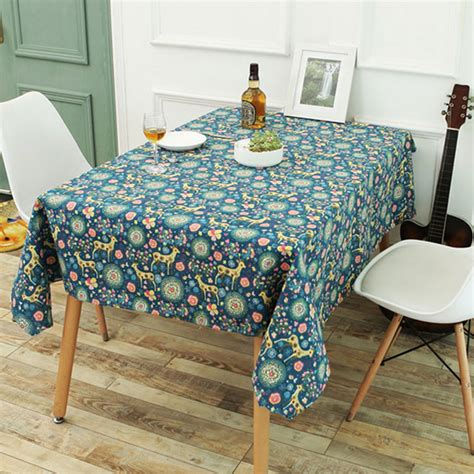 Oilcloth on The Kitchen Table Cloth Cotton Linen Table ...
