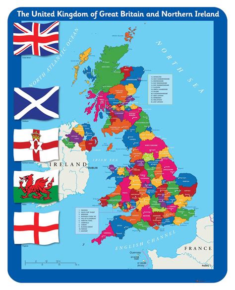 You can use this map for asking students to mark key cities in various counties. Illustrated UK Map with Counties