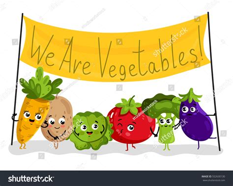 Cute Vegetable Cartoon Characters Isolated On Stock Vector 552630130 ...