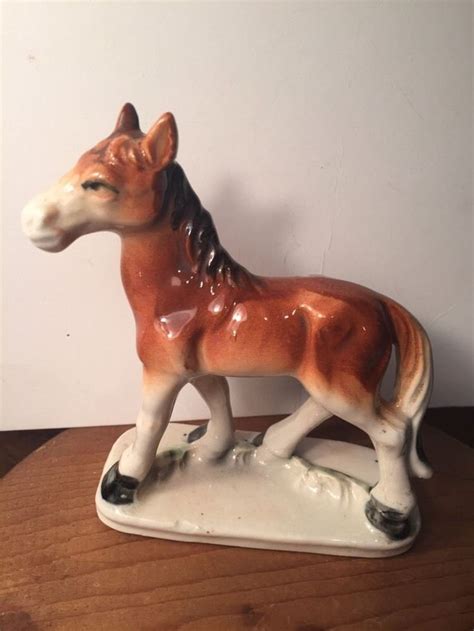 Vintage Japan Miniature Porcelain Horse Figurine Horse Figurine