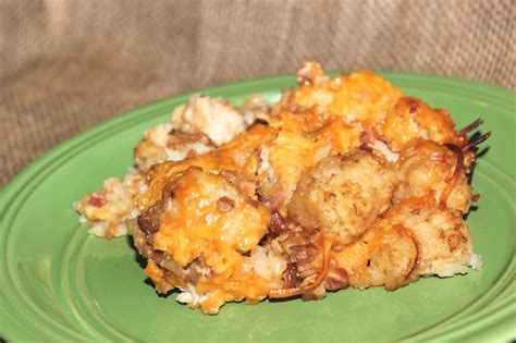 Easy Crockpot Cheesy Chicken And Bacon Tater Tot Casserole