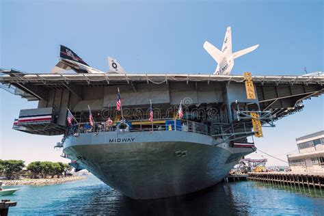 uss midway aircraft carrier museum at the san diego harbor california clear summer day editorial