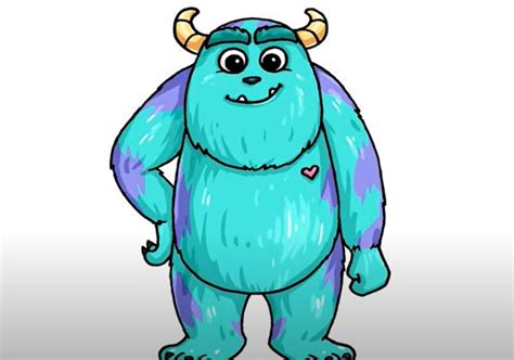 How To Draw Sulley From Monsters Inc How To Draw Step By Step