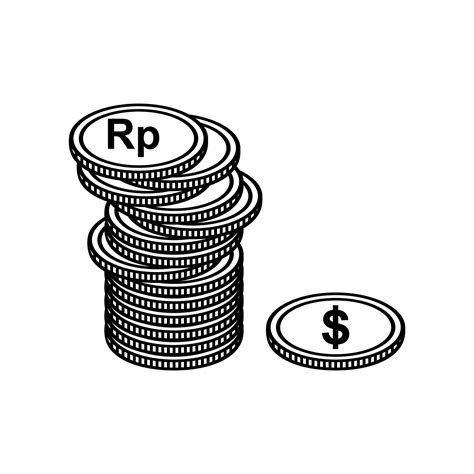 Dollar To Rupiah, Dollar to IDR Icon Symbol. Money Currency Value