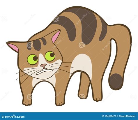 Cute Cartoon Scared Cat Stock Vector Illustration Of Vector 154069473