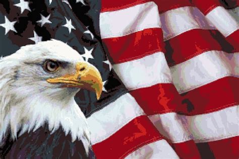American Freedom Cross Stitch Pattern Eagle United States Etsy