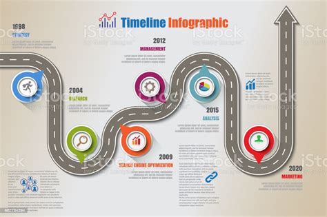 Business Road Map Timeline Infographic Vector Illustration Stock