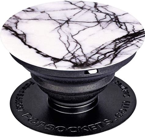 Popsockets Extendable Base And Grip For Smartphonetablet White Marble