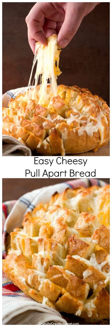 Easy Cheesy Pull Apart Bread Crunchy Creamy Sweet